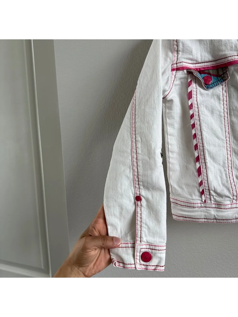 Desigual White Denim Jacket Girl's Size 7/8